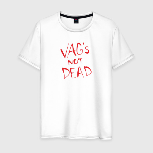 Мужская футболка из хлопка с принтом Vag not dead, вид спереди №1