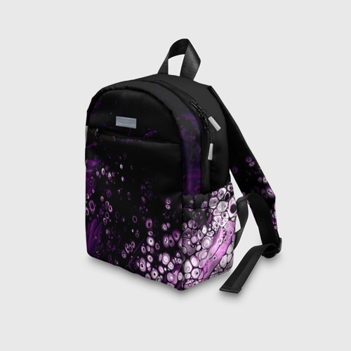 Детский рюкзак 3D с принтом Во тьме фиолетовые краски, вид сбоку #3