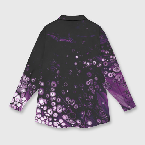 Мужская рубашка oversize 3D с принтом Во тьме фиолетовые краски, вид сзади #1