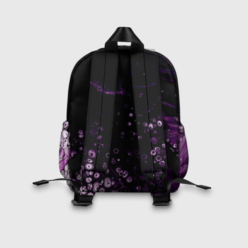 Детский рюкзак 3D с принтом Во тьме фиолетовые краски, вид сзади #2
