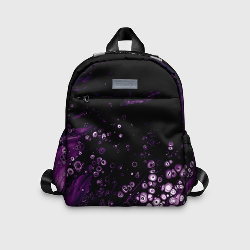 Детский рюкзак 3D с принтом Во тьме фиолетовые краски, вид спереди #2