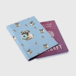 Обложка для паспорта матовая кожа Мопс: сладкого много не бывает - фото 2