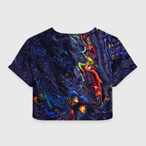 Женская футболка Crop-top 3D Размытые космические краски, цвет 3D печать - фото 2