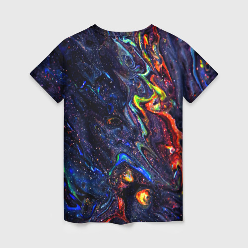 Женская футболка 3D Размытые космические краски, цвет 3D печать - фото 2