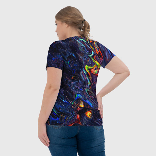 Женская футболка 3D Размытые космические краски, цвет 3D печать - фото 7