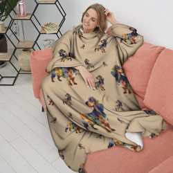 Плед с рукавами Радужная такса - фото 2