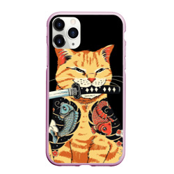 Чехол для iPhone 11 Pro Max матовый Yakuza tattoo cat