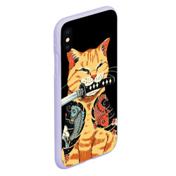 Чехол для iPhone XS Max матовый Yakuza tattoo cat - фото 2