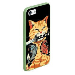 Чехол для iPhone 5/5S матовый Yakuza tattoo cat - фото 2