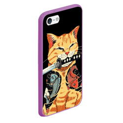 Чехол для iPhone 5/5S матовый Yakuza tattoo cat - фото 2