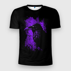 Dark purple raven – Футболка приталенная с принтом купить со скидкой в -9%
