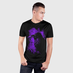Мужская футболка 3D Slim Dark purple raven - фото 2
