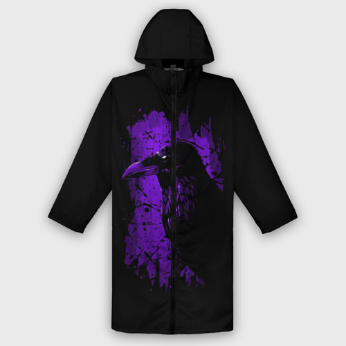 Мужской дождевик 3D Dark purple raven, цвет белый