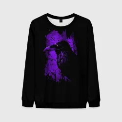 Мужской свитшот 3D Dark purple raven