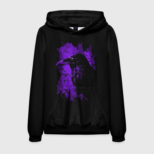 Мужская толстовка 3D Dark purple raven, цвет черный