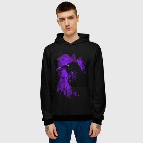 Мужская толстовка 3D Dark purple raven, цвет черный - фото 3