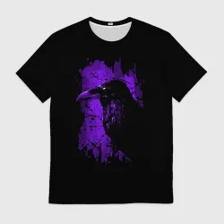 Мужская футболка 3D Dark purple raven