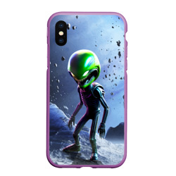 Чехол для iPhone XS Max матовый Alien during a space storm