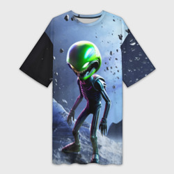 Платье-футболка 3D Alien during a space storm