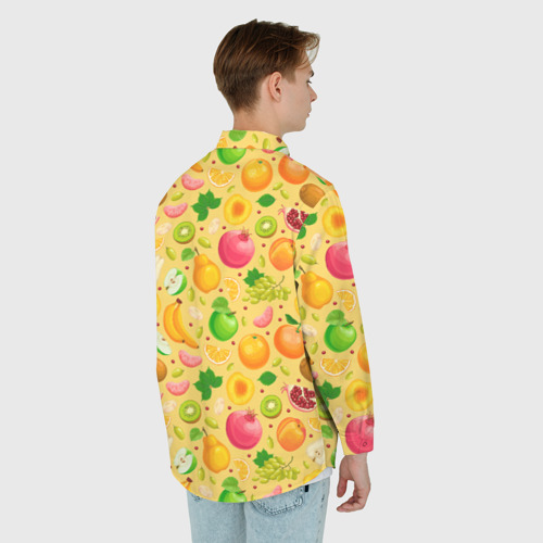 Мужская рубашка oversize 3D с принтом Fruit abundance, вид сзади #2