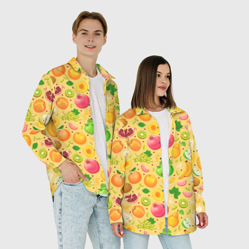 Мужская рубашка oversize 3D с принтом Fruit abundance, фото #4