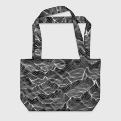 Авангардный растровый пейзаж из линий – Пляжная сумка 3D с принтом купить