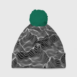 Авангардный растровый пейзаж из линий – Шапка 3D c помпоном с принтом купить