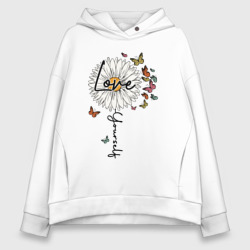 Женское худи Oversize хлопок Love yourself inscription