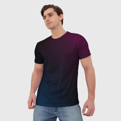 Мужская футболка 3D Синее фиолетовый градиент - фото 2
