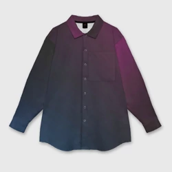 Женская рубашка oversize 3D Синее фиолетовый градиент