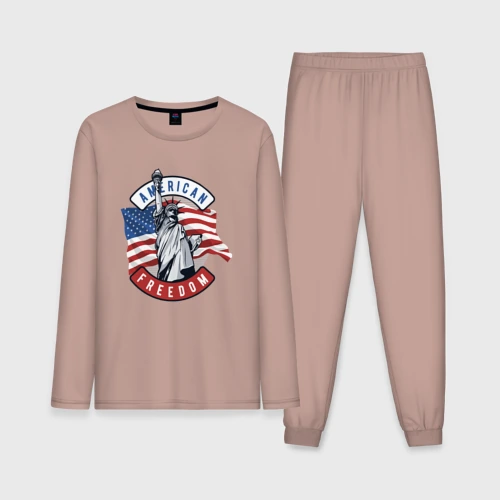 Мужская пижама с лонгсливом хлопок American freedom