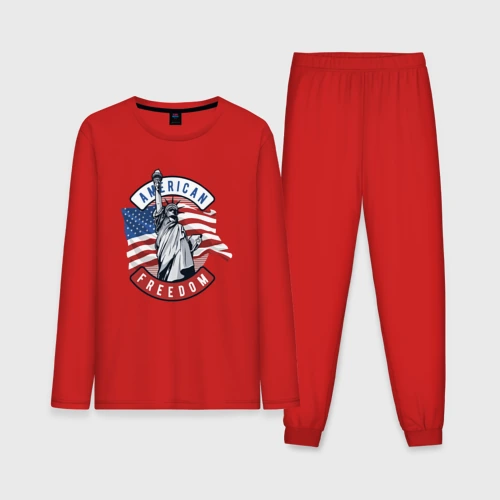 Мужская пижама с лонгсливом хлопок American freedom