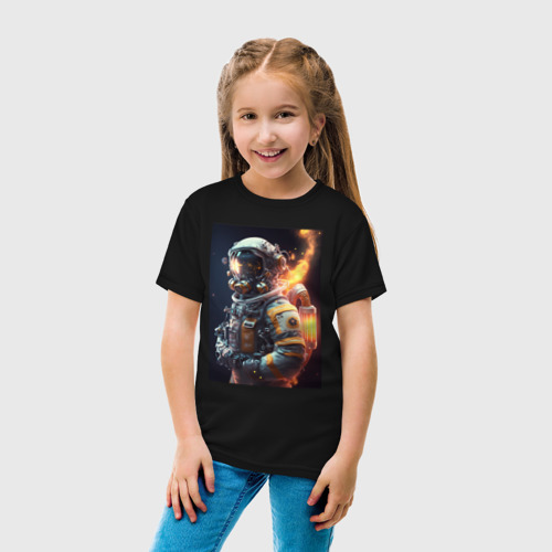 Детская футболка хлопок с принтом Астронавт покоряющий просторы вселенной, вид сбоку #3