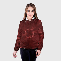 Женская куртка 3D Красный круг тай-дай - фото 2