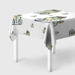 Скатерть 3D Мопс на прогулке