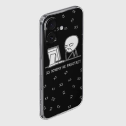 Чехол для iPhone 16 силиконовый с защитой камеры Обескураженный программист мем - фото 2