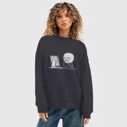Женский свитшот oversize без начеса хлопок Мемный программист - фото 2