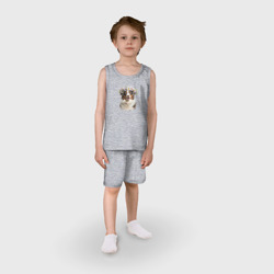 Детская пижама с шортами хлопок Австралийская овчарка в венке из цветов - фото 2