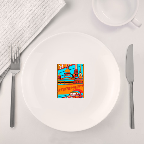 Набор: тарелка + кружка Санкт-Петербург в стиле плаката 30-х годов - фото 4