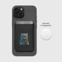 Картхолдер Magsafe магнитный Ученый кот программист - фото 2