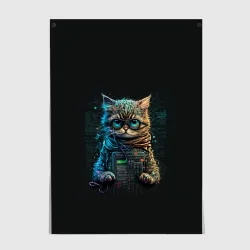Постер Ученый кот программист