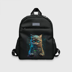 Детский рюкзак 3D Ученый кот программист