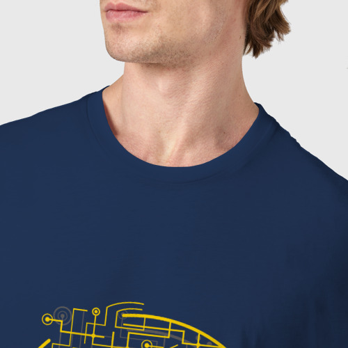 Мужская футболка хлопок Техно смайл, цвет темно-синий - фото 6