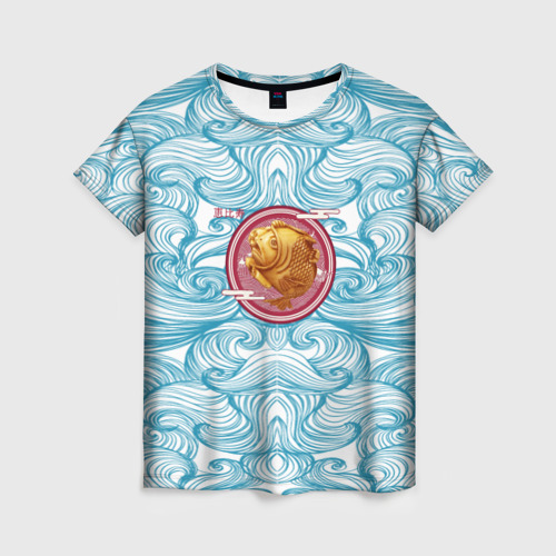 Женская футболка 3D с принтом Японски бог рыбалки и удачи, вид спереди #2