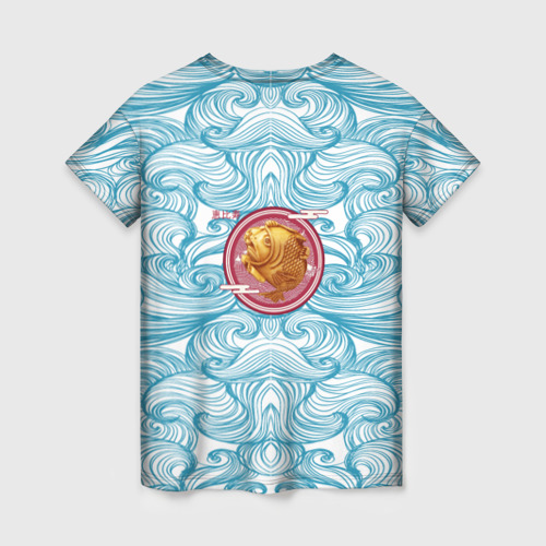 Женская футболка 3D с принтом Японски бог рыбалки и удачи, вид сзади #1