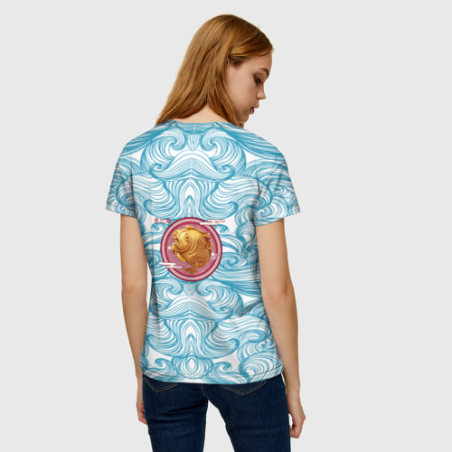 Женская футболка 3D с принтом Японски бог рыбалки и удачи, вид сзади #2