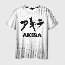 Мужская футболка 3D Akira с потертостями на светлом фоне