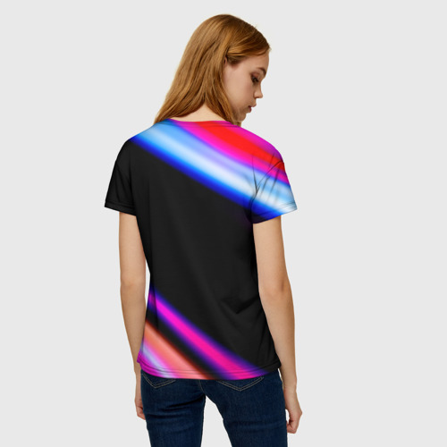 Женская футболка 3D с принтом Daewoo speed lights, вид сзади #2
