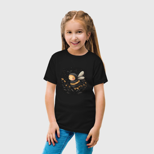 Детская футболка хлопок с принтом Милая пчелка, вид сбоку #3