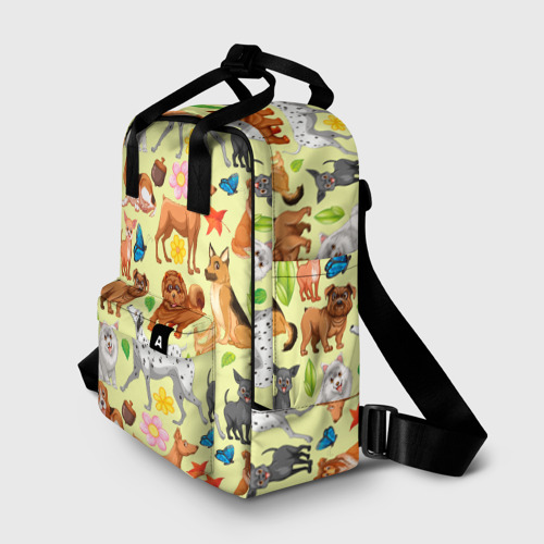 Женский рюкзак 3D с принтом Забавные собачки, фото на моделе #1